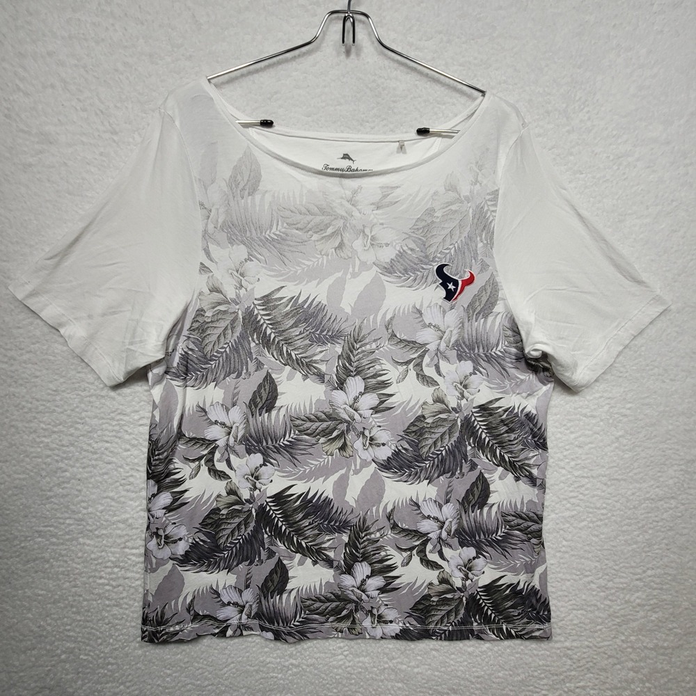 Tommy Bahama Houston Texans XL Floral Tropical Shirt White Gray NFL